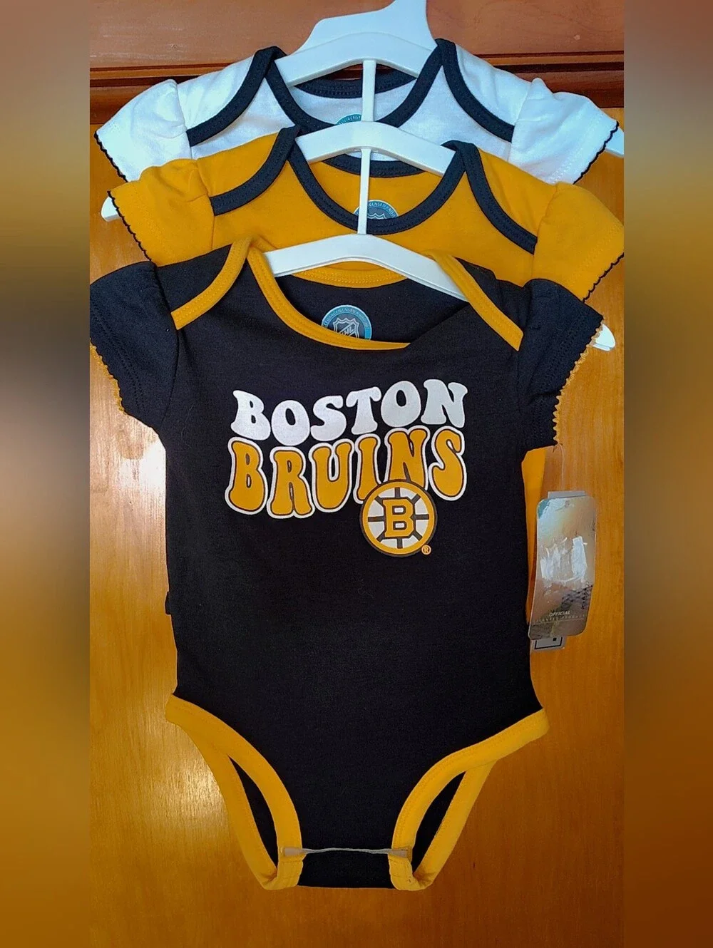Boston Bruins 3-Piece Baby Onesies NWT 12 Months